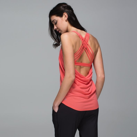 lululemon athletica Tops - Lululemon Wild Tank in Pink Atomic Red/Coral Seriously Light Luon Fabric Size 4